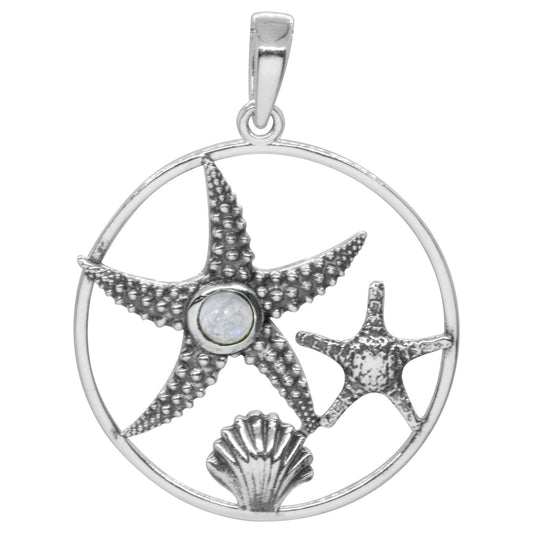 Colgante Estrellas de Mar con Piedra Luna