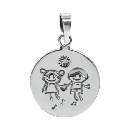 Colgante Plata Niña y Niño
