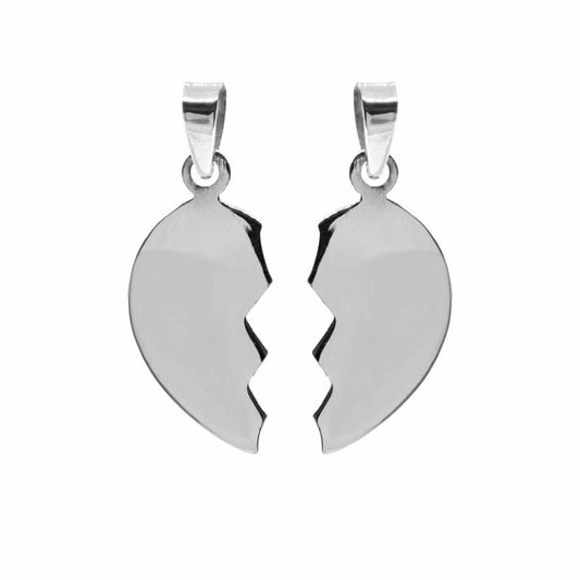 Colgantes de Plata Medio Corazón