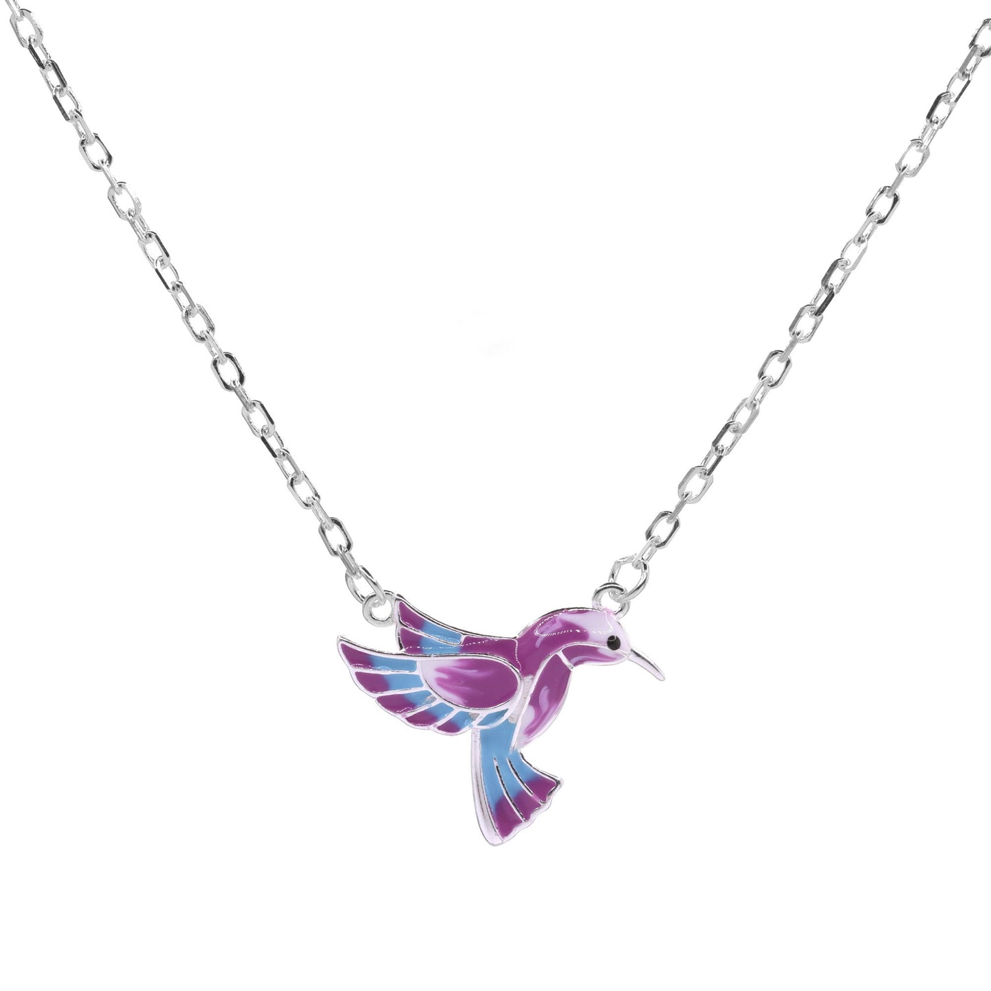 Collar de Plata Colibrí Esmaltado