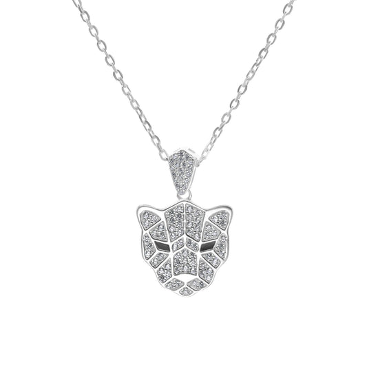 Collar de Plata - Leopardo con Circones