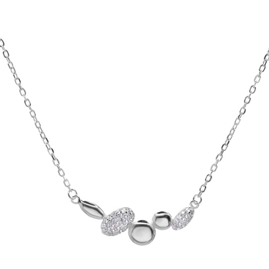 Collar de Plata - Óvalos Lisos y con Circones
