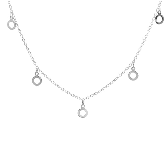 Collar de Plata - Pequeños Círculos Lisos
