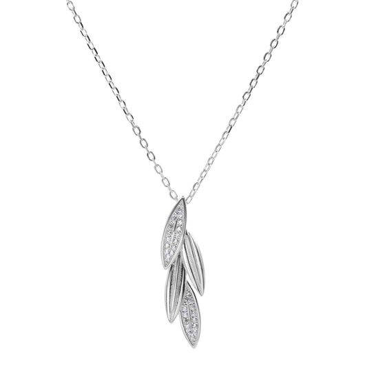 Collar de Plata - Plumas con Circones