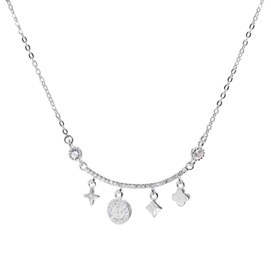 Collar de Plata - Varilla de Estrellas con Circones