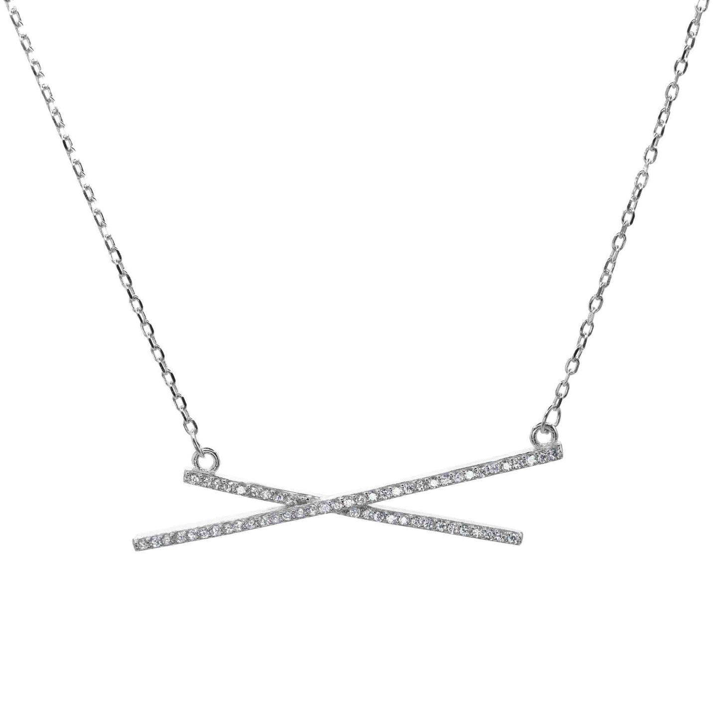 Collar de Plata - X con Circones