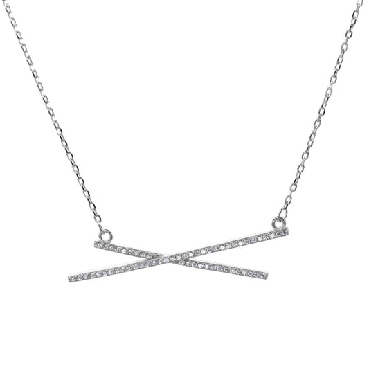 Collar de Plata - X con Circones