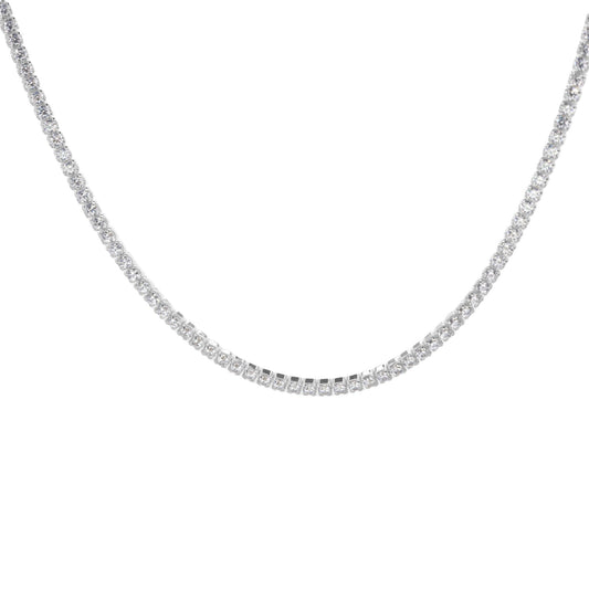 Collar de Plata - Cadena con Serie de Circones