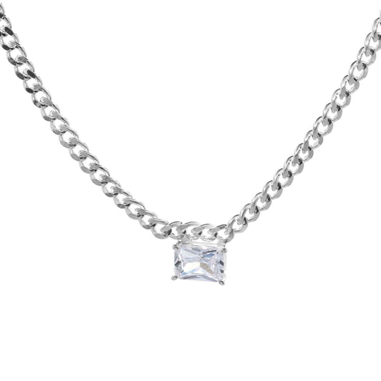 Collar de Plata - Groumet con Gran Circón