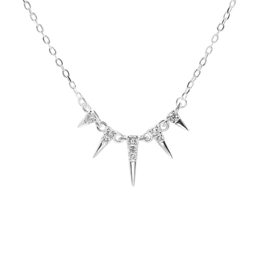 Collar de Plata - Púas con Circones