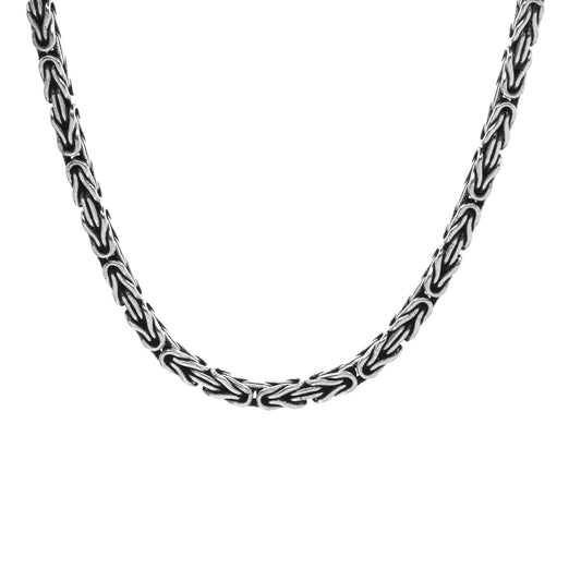 Collar de Plata - Tribal con Broche Gancho 60 cm