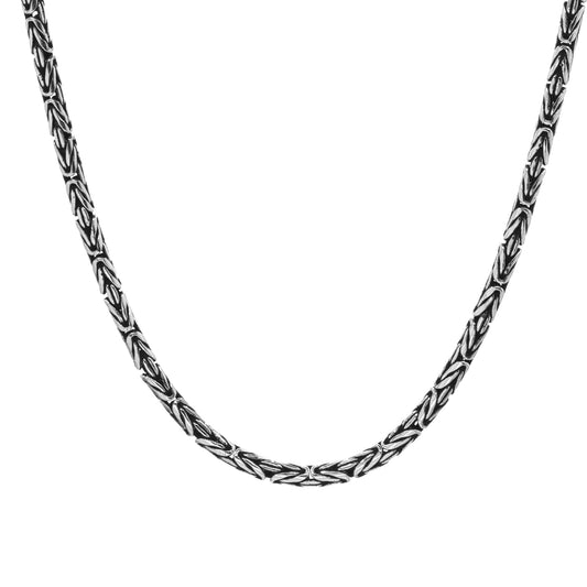 Collar de Plata - Tribal Delgada con Broche Gancho