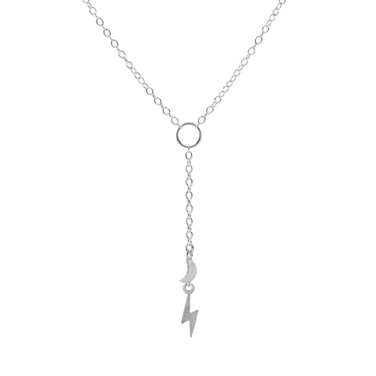 Collar de Plata - V con Luna y Rayo