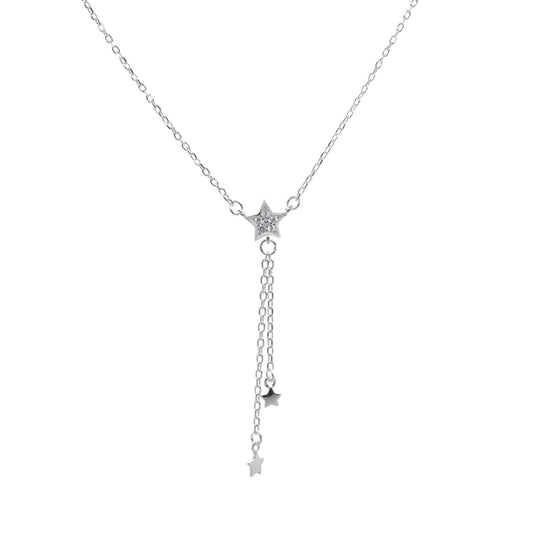 Collar de Plata Estrellas con Circones y Mini Estrellitas
