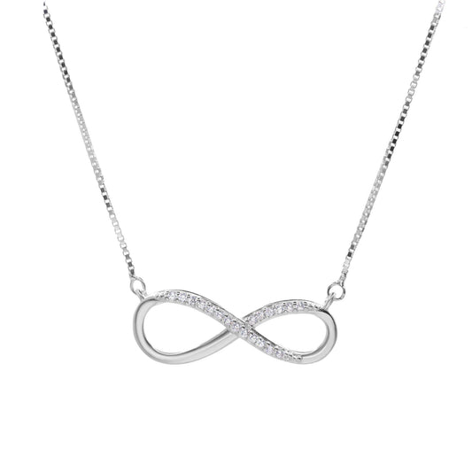 Collar de Plata Infinito con Serie de Circones