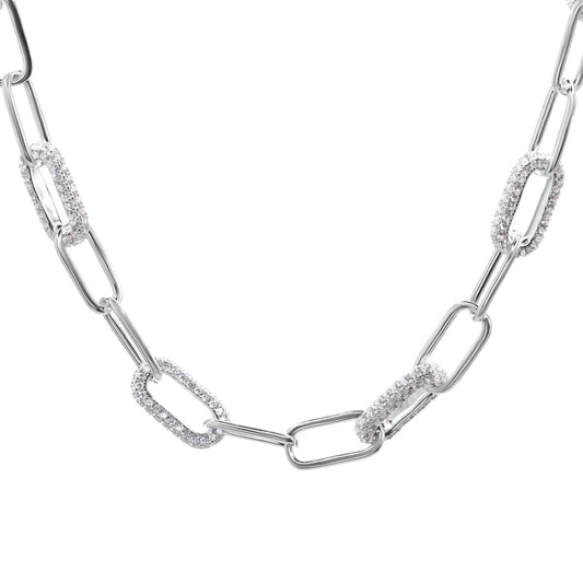 Collar de Plata Maxi Eslabones con Circones