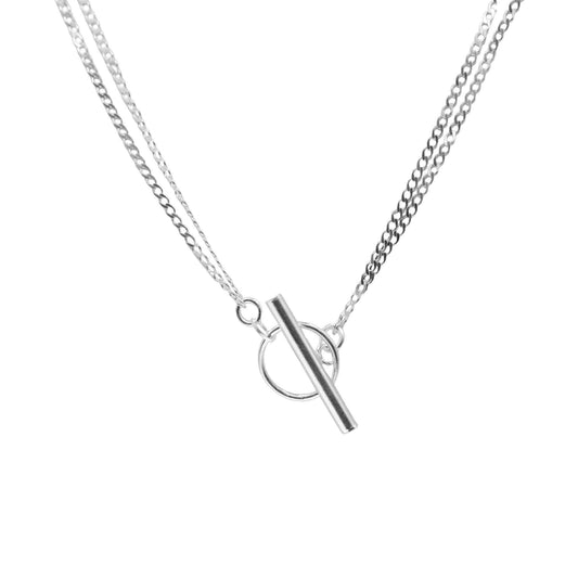 Collar de Plata - ancla Doble Cadena