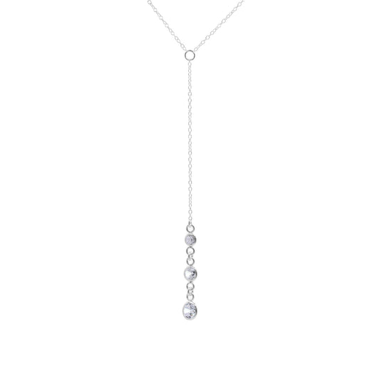 Collar de Plata - en Y con Tres Circones