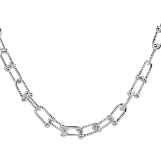 Collar de Plata - Eslabones - Candado Rodinado