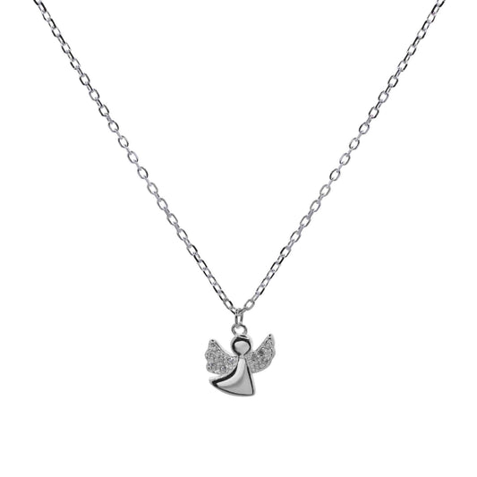 Collar de Plata Pequeño Ángel Alas de Circones