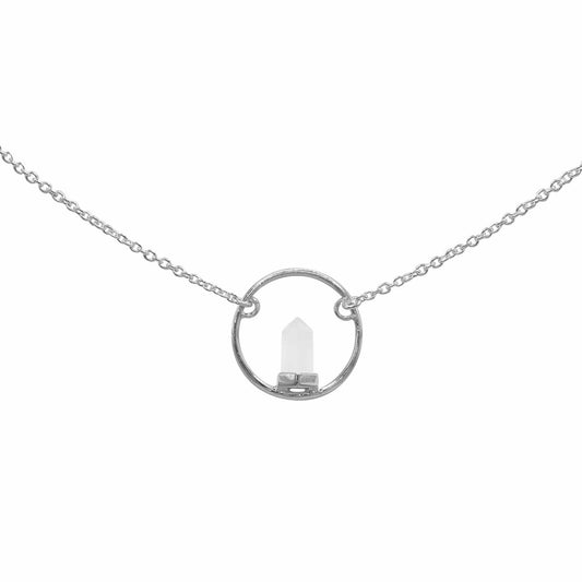 Collar de Plata Piedra Natural de Cuarzo