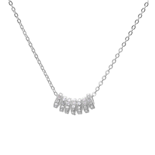 Collar de Plata Serie Anillos con Circones