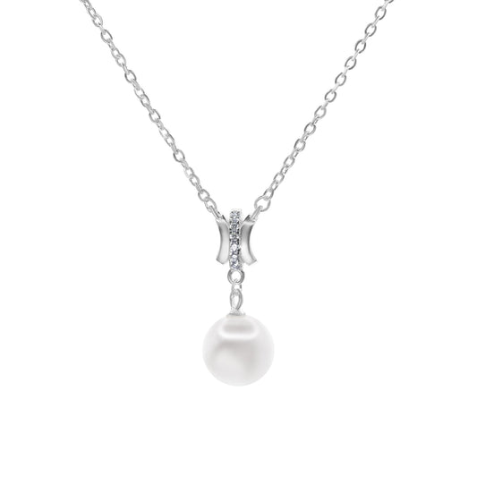 Collar de Plata Valier con Circones y Perla de Imitación