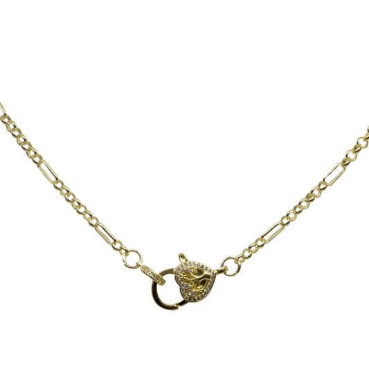Collar Enchapado en Oro Broche Candado Corazón
