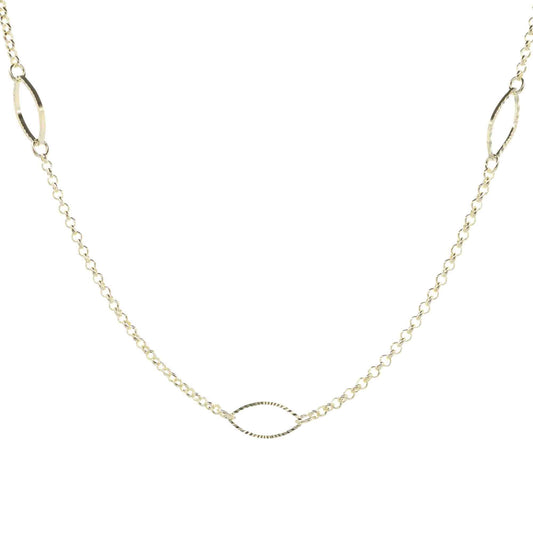 Collar Enchapado en Oro con Rombos 80 cm