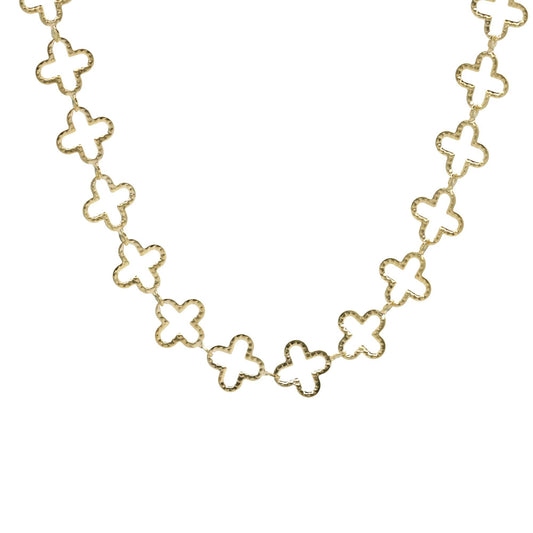 Collar Enchapado en Oro - Placas de Trébol