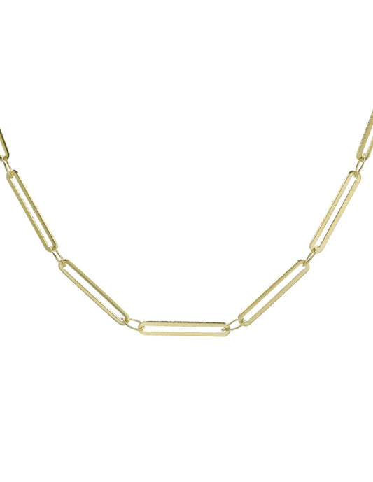 Collar Enchapado en Oro Eslabones Ovalados Largos