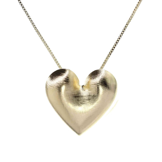 Collar Enchapado en Oro Gran Placa Corazón