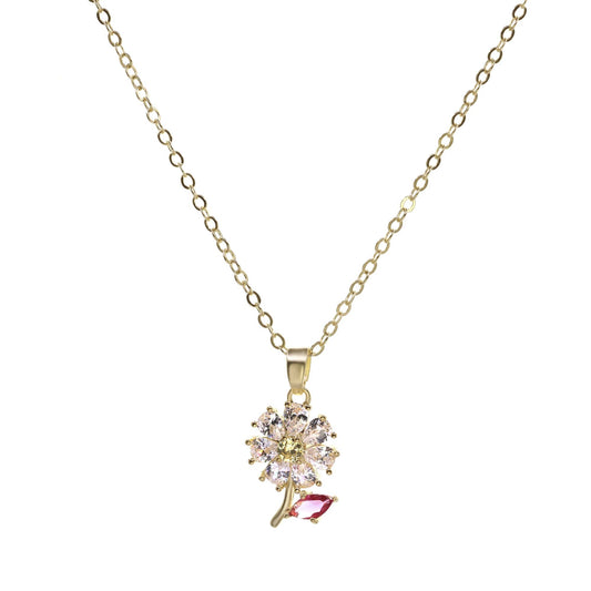 Collar Enchapado en Oro - Margarita con Circones