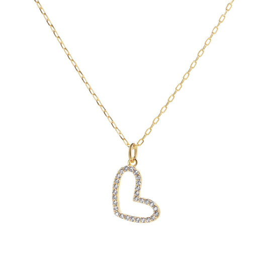 Collar Enchapado en Oro Silueta Corazón de Circones