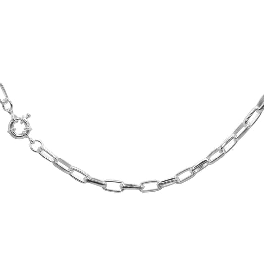 Collar Enchapado en Plata Broche Timón 50 cm