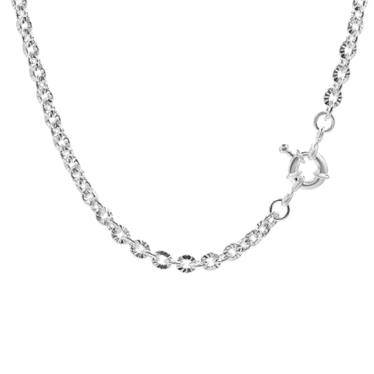 Collar Enchapado en Plata con Broche Timón