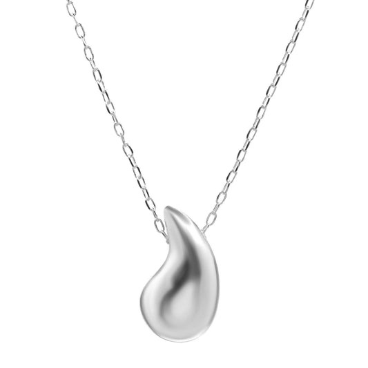 Collar Enchapado en Plata - Gota Lisa
