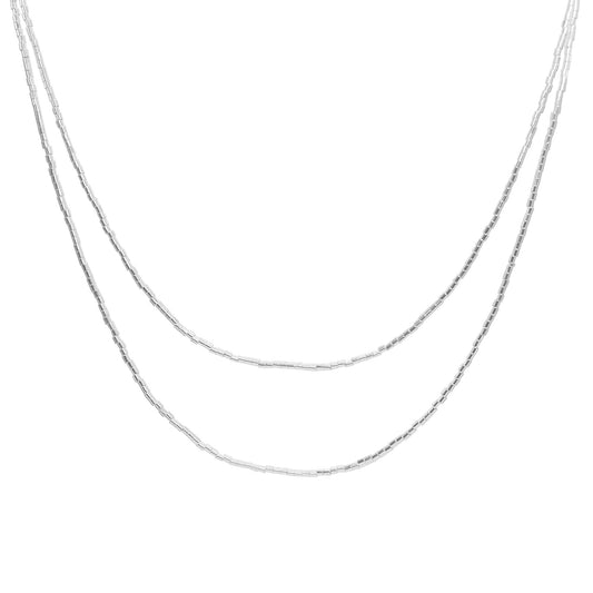 Collar Enchapado en Plata Mostacilla Lisa