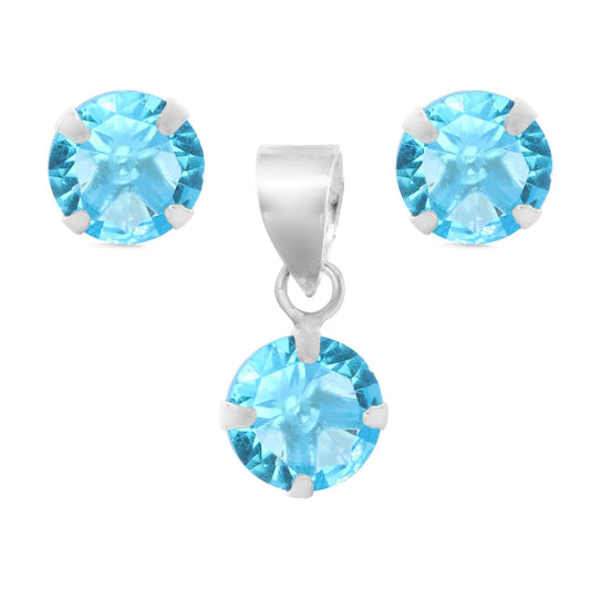 Conjunto de Plata Circón Calipso 6 mm