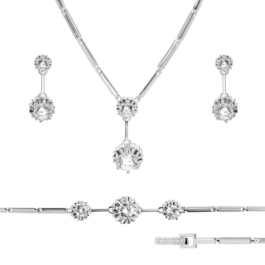 Conjunto de Plata - Exclusivo de Flores con Circones