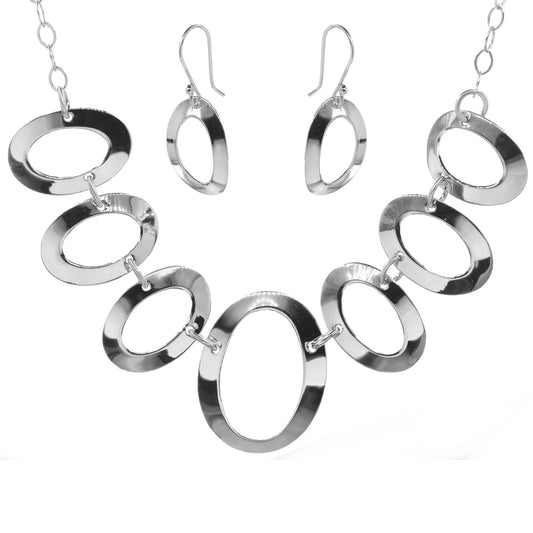 Conjunto de Plata - Óvalos Lisos