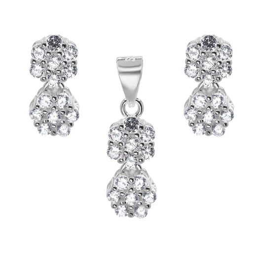 Conjunto de Plata - Flores con Circones