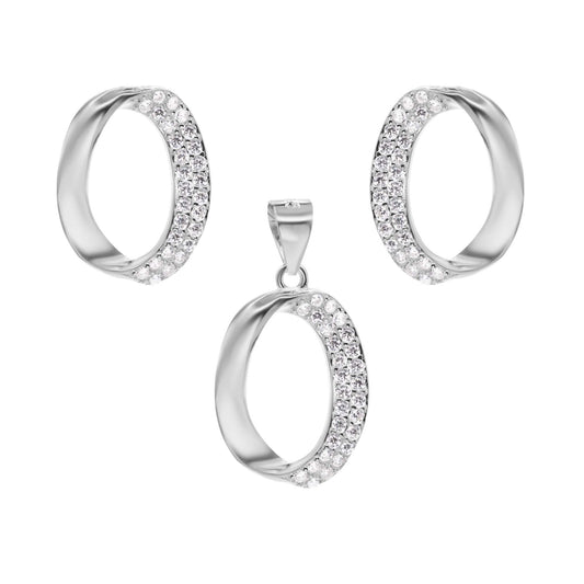 Conjunto de Plata - Óvalos Irregular con Circones