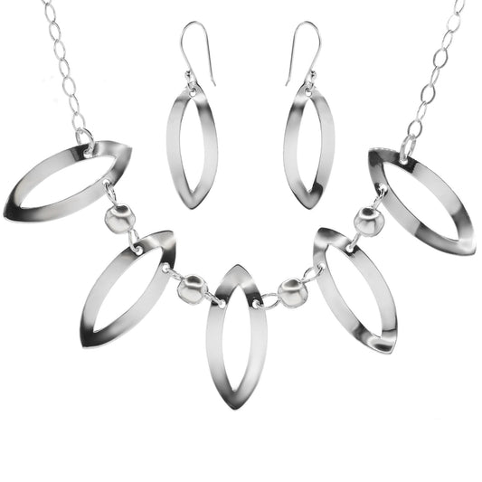 Conjunto de Plata Placas Caladas Lisas