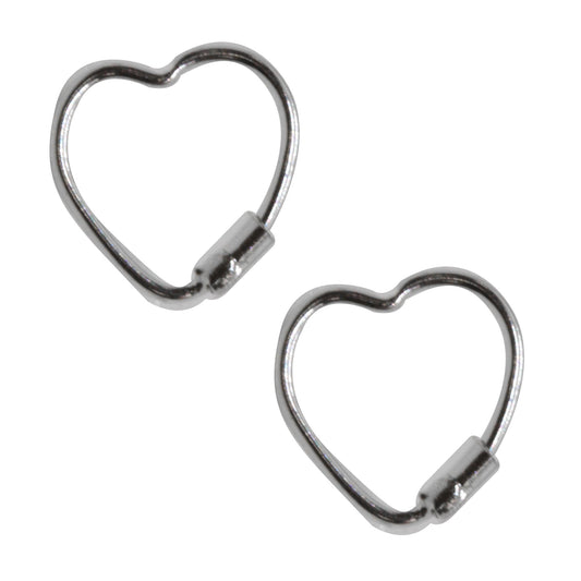Piercing de Plata Argollas Corazón 10 mm