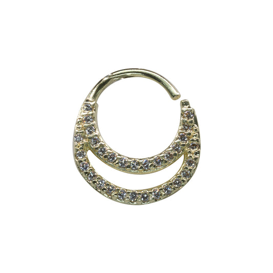 Aros Enchapado en Oro Piercing Septum con Circones