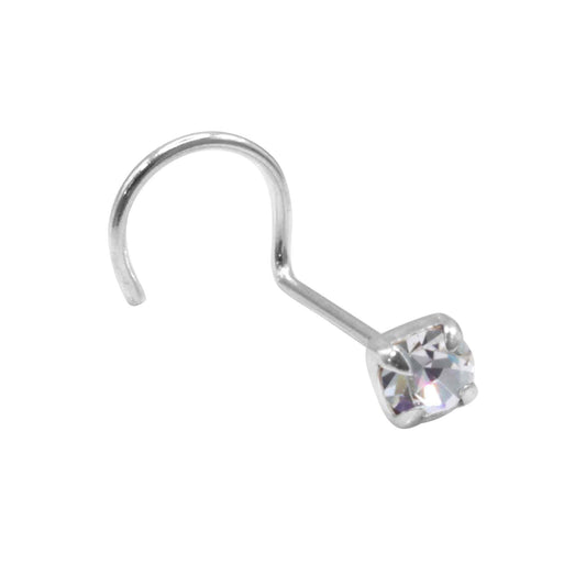 Piercing Nariz de Plata  Enroscado Circón