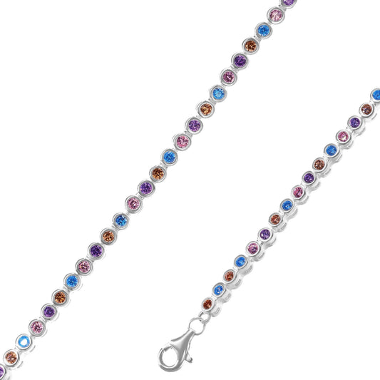 Pulsera de Plata Cinturon de Circones de Colores