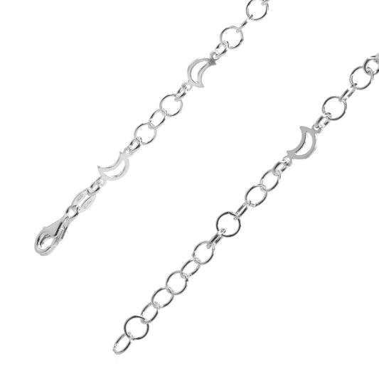 Pulsera de Plata Círculos y Medias Lunas