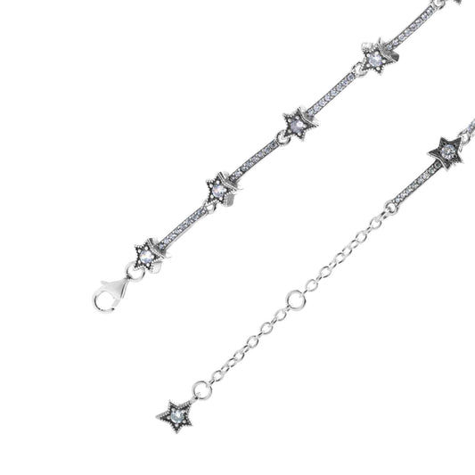 Pulsera de Plata con Estrellas y Circones